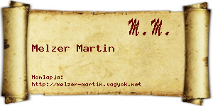 Melzer Martin névjegykártya
